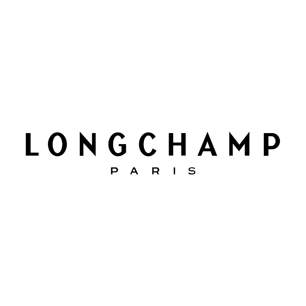 Logo of Longchamp Paris with a silhouette of a horse and jockey above the text.