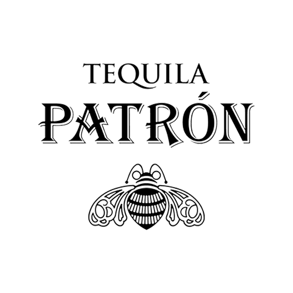 black Tequila patron logo on white background