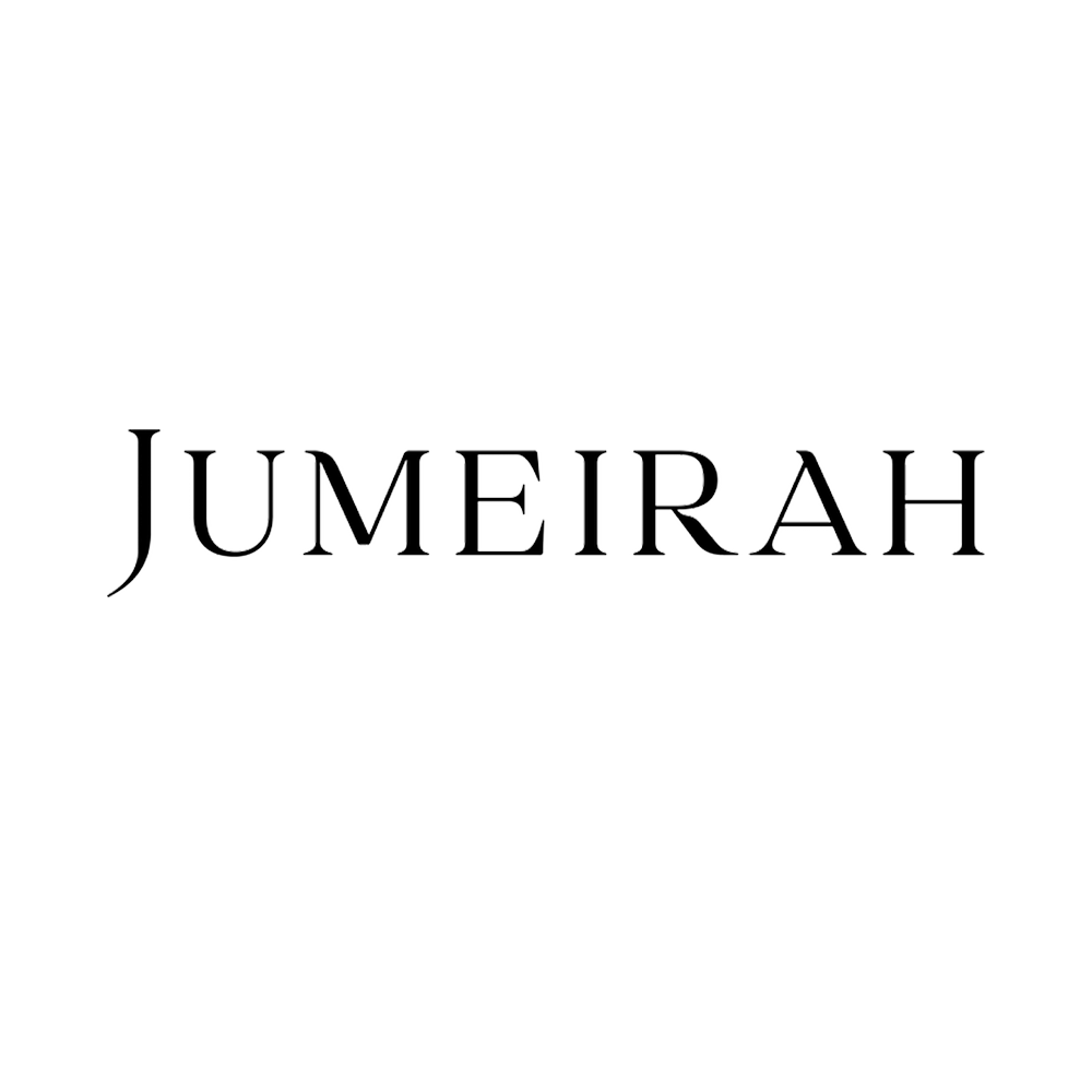 The word 'Jumeirah' written in black stylized font on a white background.
