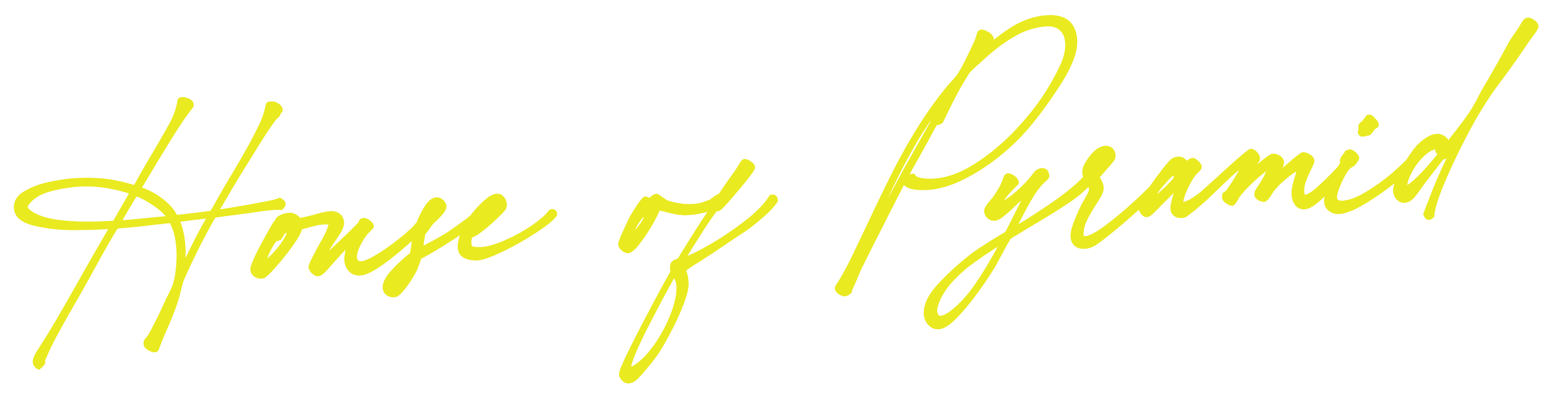 Stylized yellow cursive text saying 'House of Psychosis' on a black background.