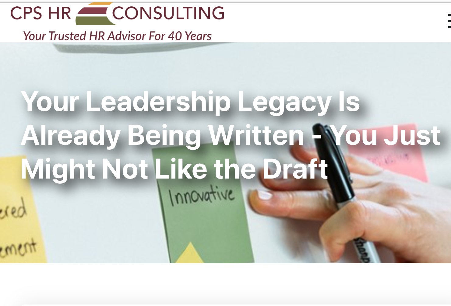 Your Leadership Legacy Is Already Being Written - You Just Might Not Like the Draft