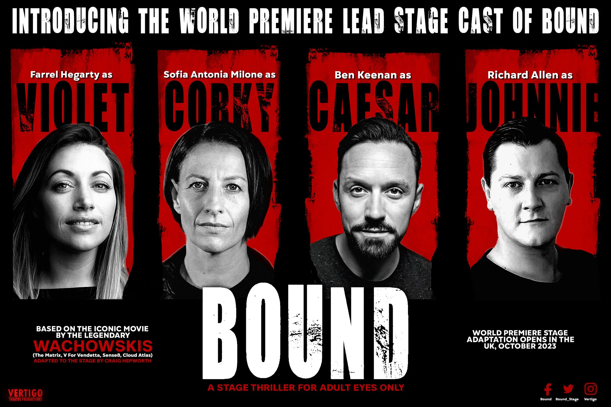 World premiere stage adaptation of The Wachowskis BOUND announces lead cast and first development workshop