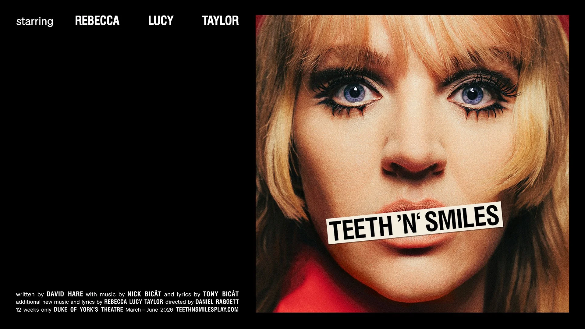 Rebecca Lucy Taylor (aka SELF ESTEEM) to star in West End revival of David Hare’s TEETH 'N' SMILES
