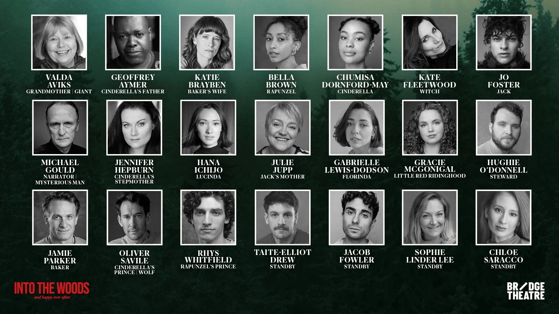 Cast revealed for INTO THE WOODS at Bridge Theatre