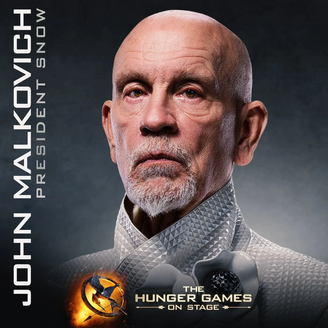 John Malkovich to play President Snow featured on screen in the World Premiere of THE HUNGER GAMES: ON STAGE