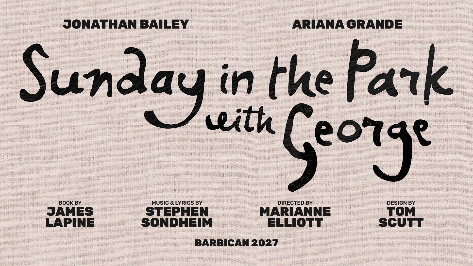 Jonathan Bailey and Ariana Grande to star in SUNDAY IN THE PARK WITH GEORGE at The Barbican Centre