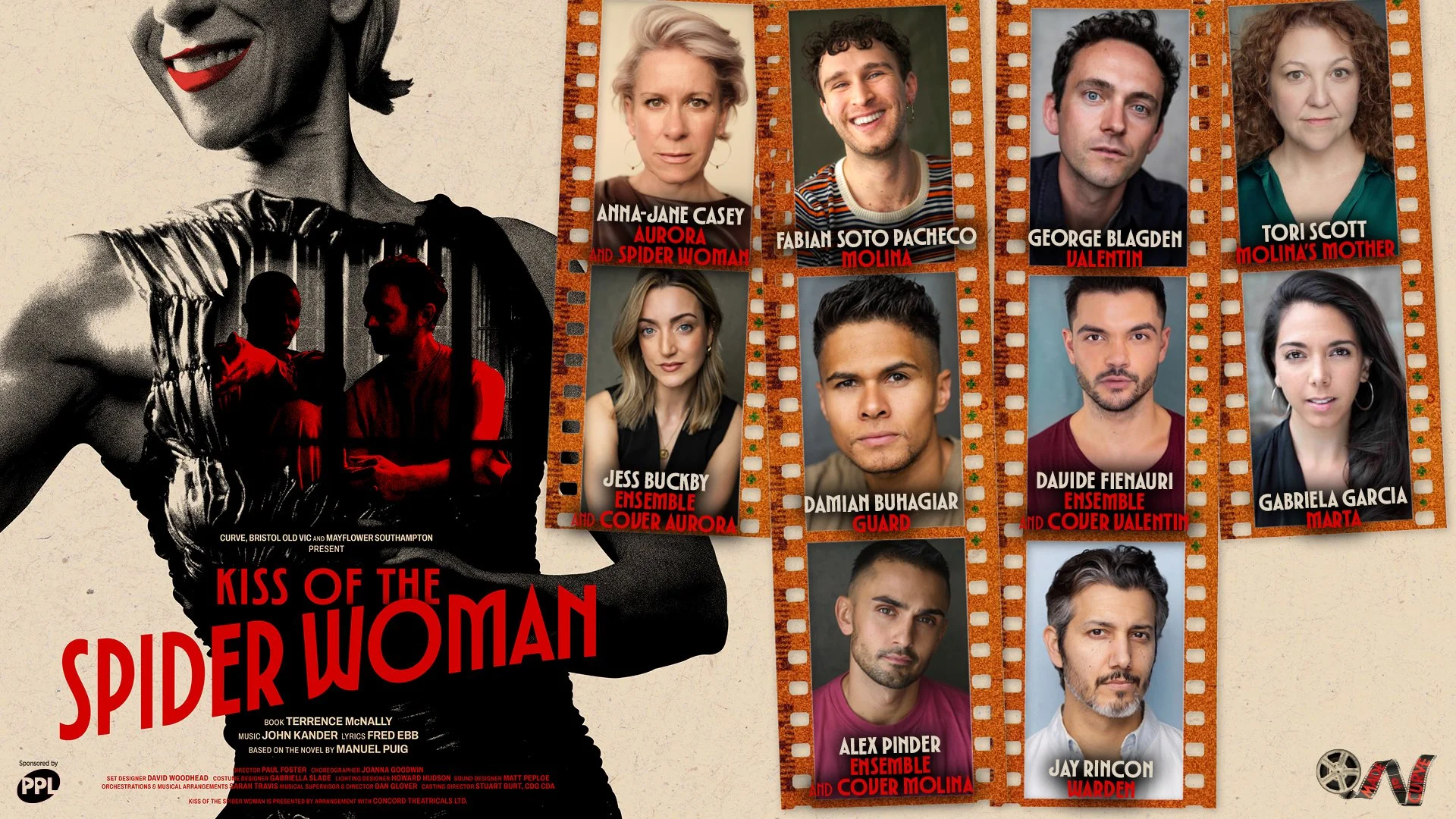 Further casting announced for Made at Curve’s KISS OF THE SPIDER WOMAN