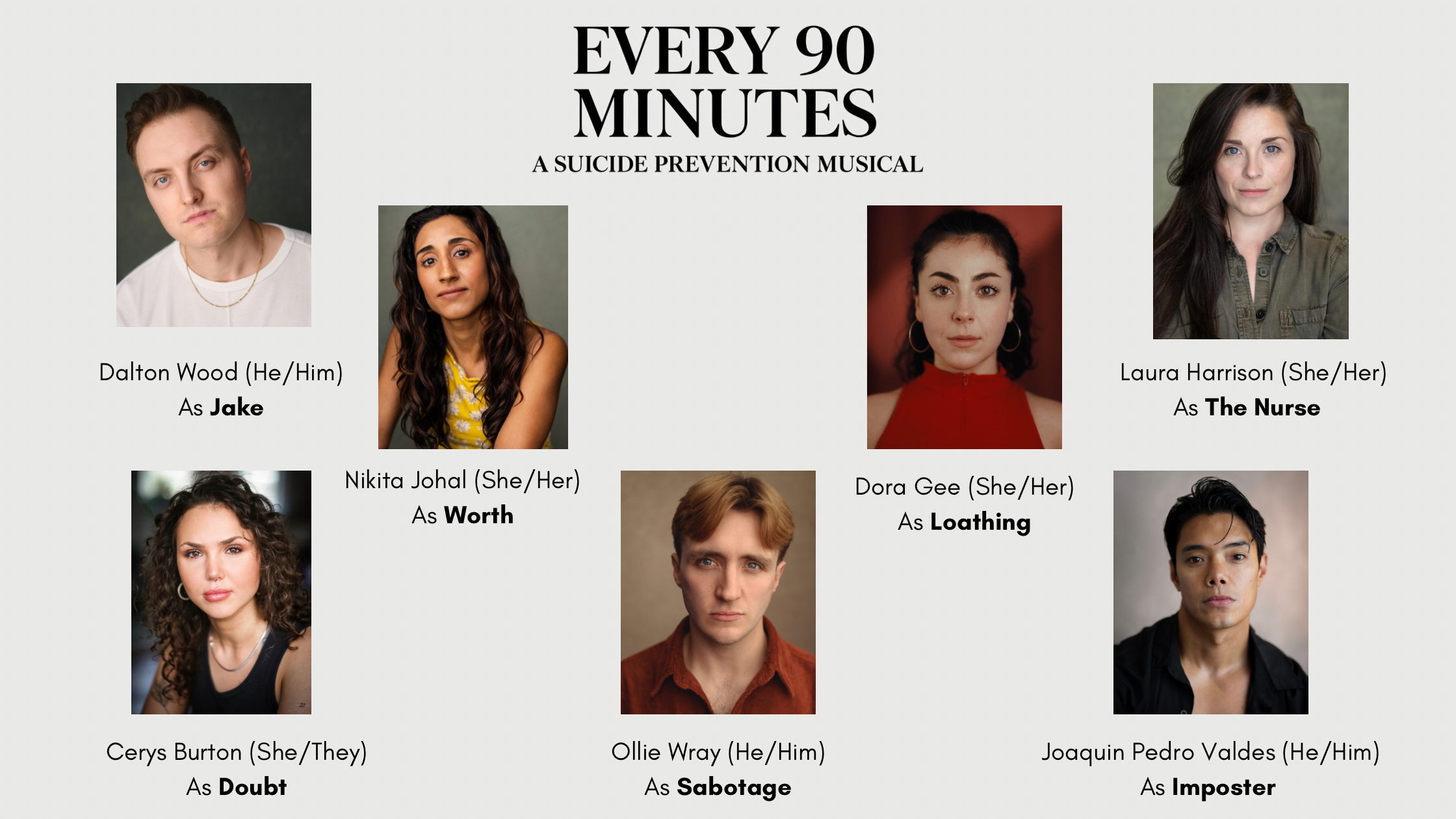 Cast announced for workshop day of new musical EVERY 90 MINUTES: A SUICIDE PREVENTION MUSICAL