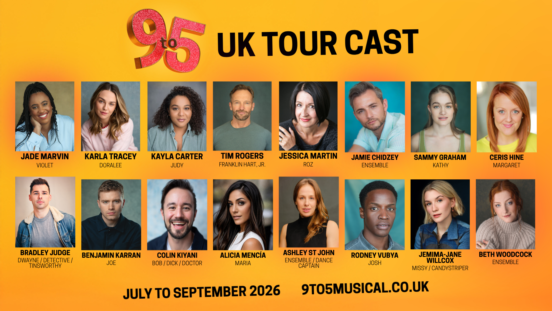 Cast confirmed for 9 TO 5 THE MUSICAL UK tour