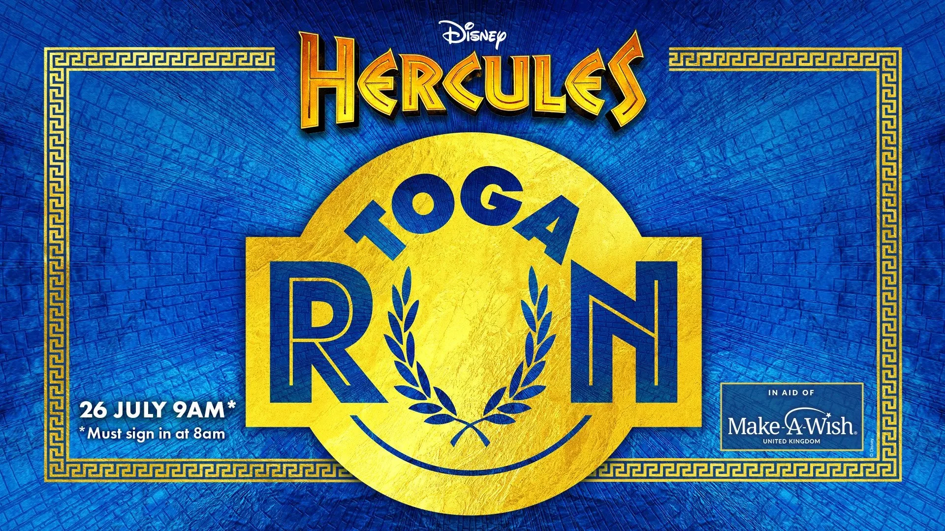 Get ready to Go the Distance with a toga run by DISNEY’S HERCULES in support of Make-A-Wish UK