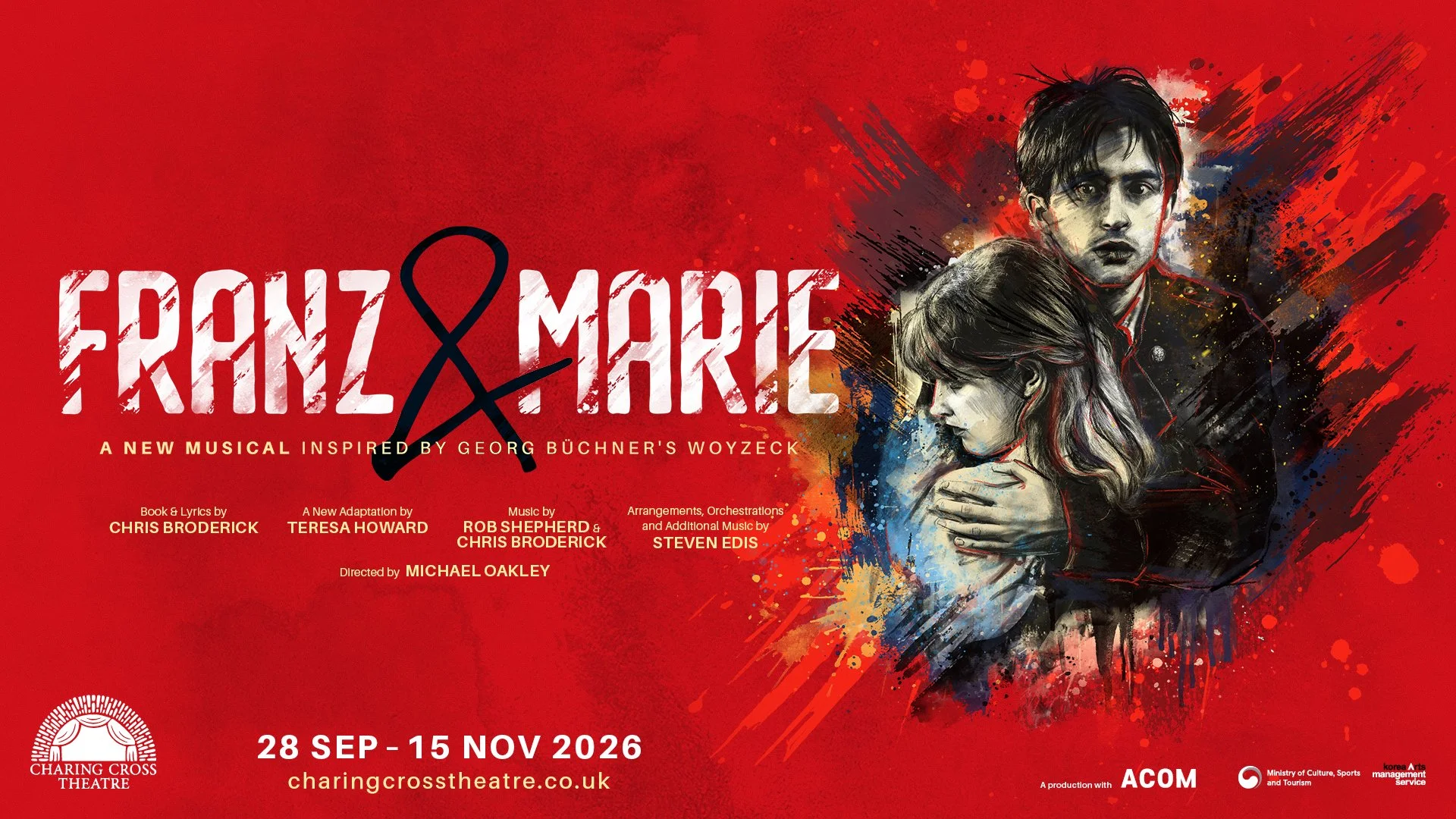 New musical tragedy FRANZ &amp; MARIE to debut at Charing Cross Theatre this autumn