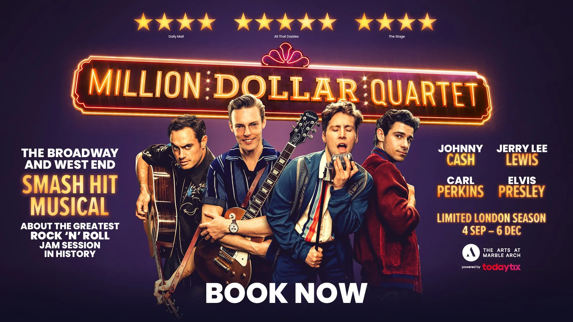 Barn Theatre’s MILLION DOLLAR QUARTET to transfer to London this Autumn
