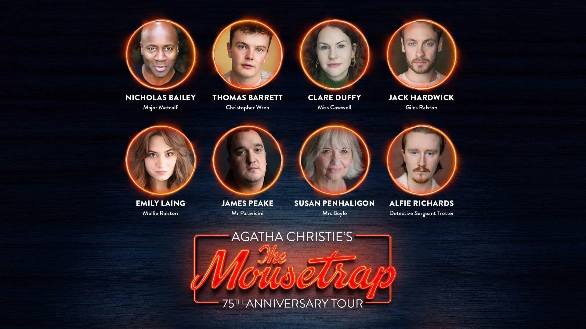 Principal cast announced for 75th Anniversary UK tour of THE MOUSETRAP