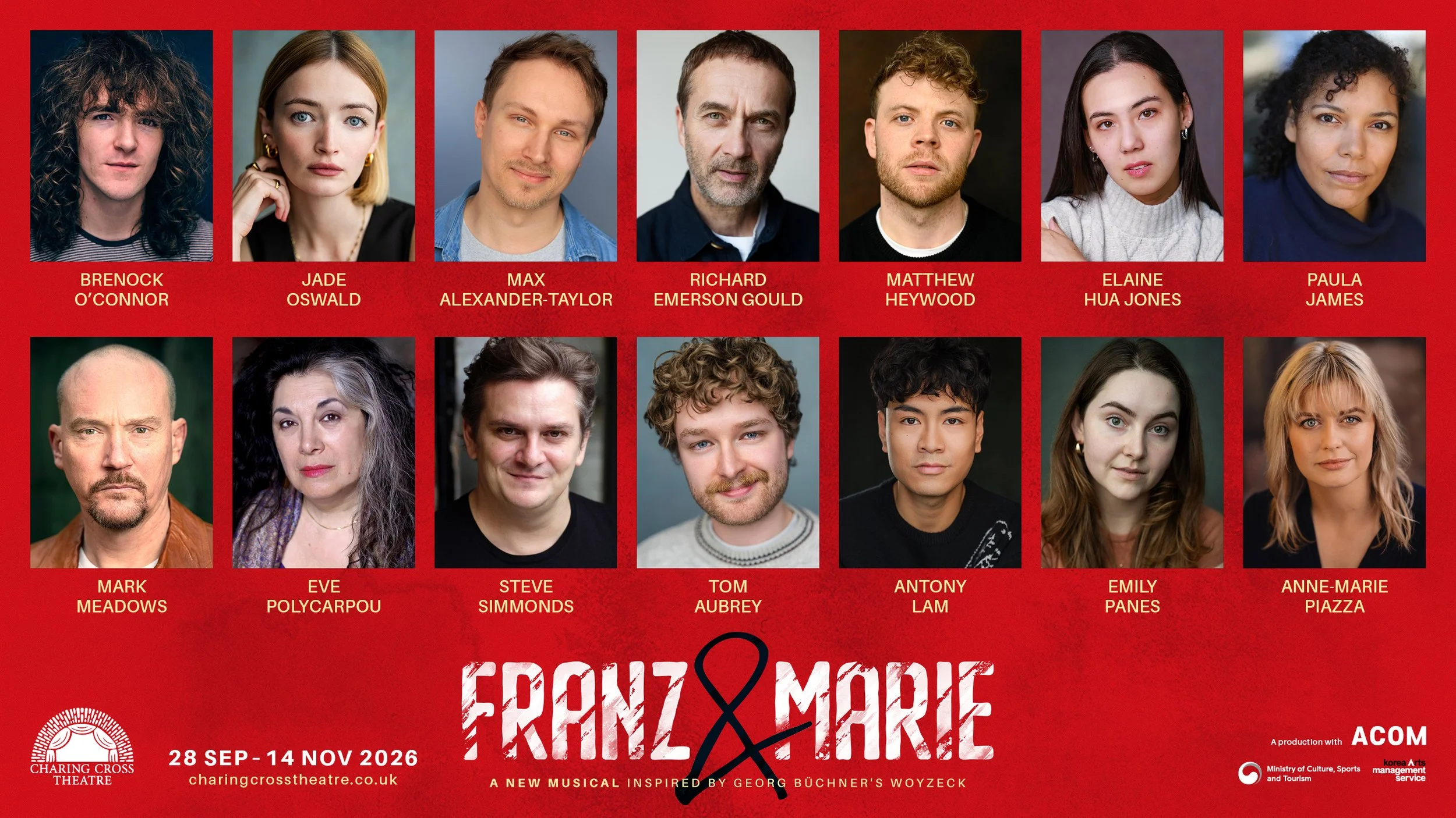 Cast announced for new adaptation of FRANZ AND MARIE at Charing Cross Theatre