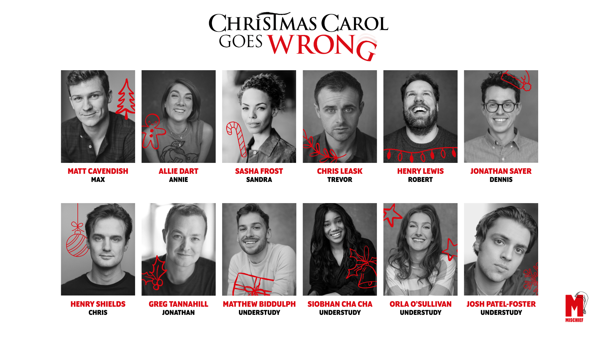 Henry Shields and Allie Dart join original UK cast of Mischief's CHRISTMAS CAROL GOES WRONG