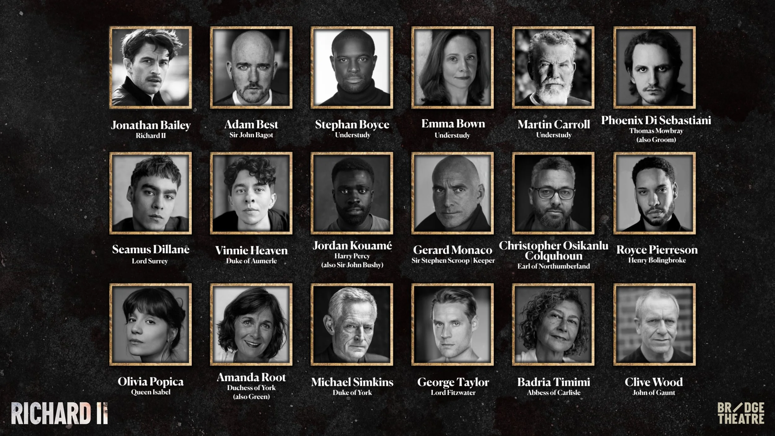 Full cast announced to join Jonathan Bailey in RICHARD II at Bridge ...