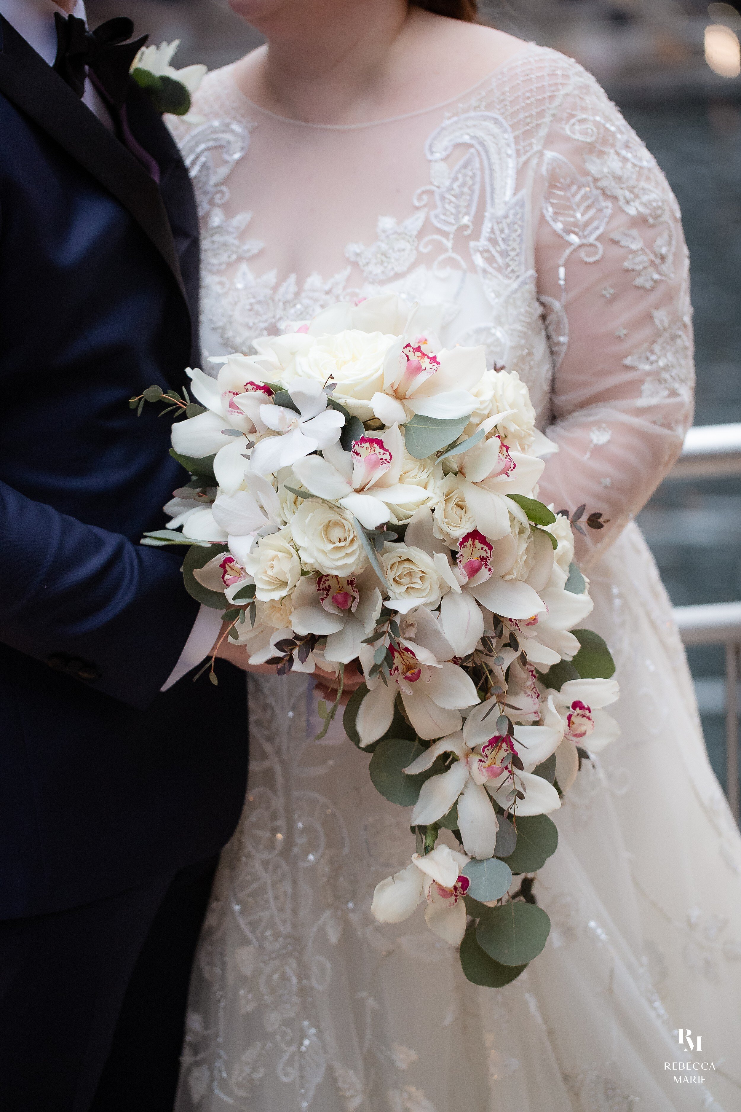  The textures of this orchid bouquet paired with the textures of Anna’s Hayley Paige gown was just sheer perfection. 