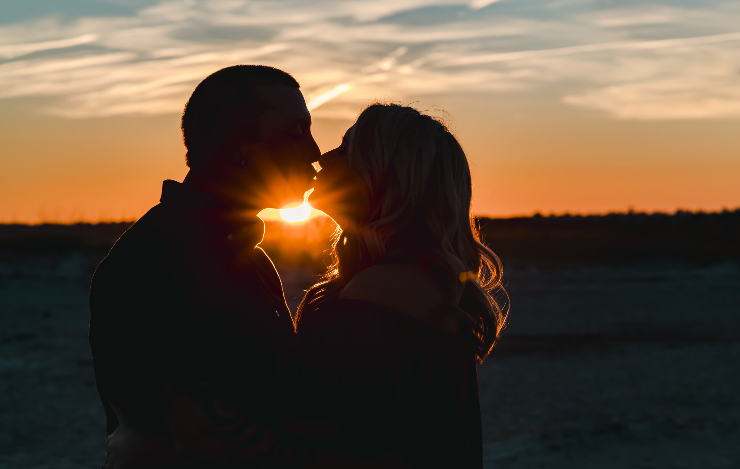 Wrightsville Beach Sunset Silhouette of Couple