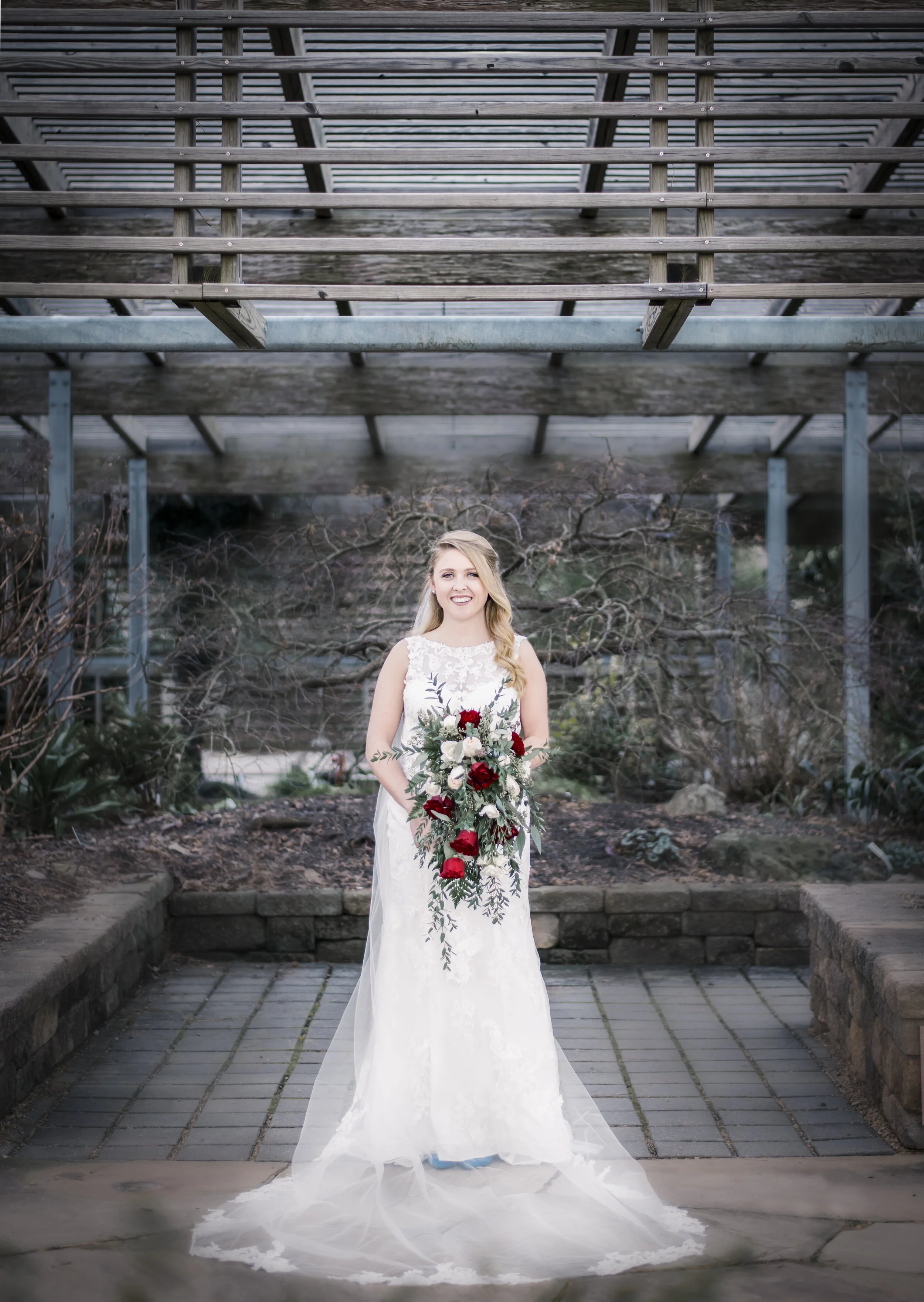 Bridal Portrait in arboretum 