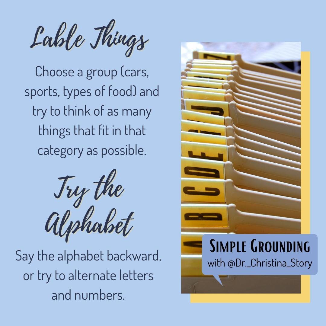 Are you someone who loves order?⁠
⁠
These grounding techniques may be the perfect ones for you!⁠
⁠
Fill your mind, make yourself focus and divert from your racing thoughts to something else...⁠
⁠
Like how many different species of penguins there are.