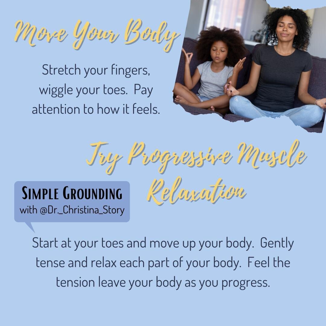 When you have anxiety you can feel like you're not in your own body.⁠
⁠
These tips can help!⁠
⁠
Paying attention to each muscle can help truly FEEL every part of your body and how it's doing.⁠
⁠
Bonus - Progressive Muscle Relaxation can be a a great 