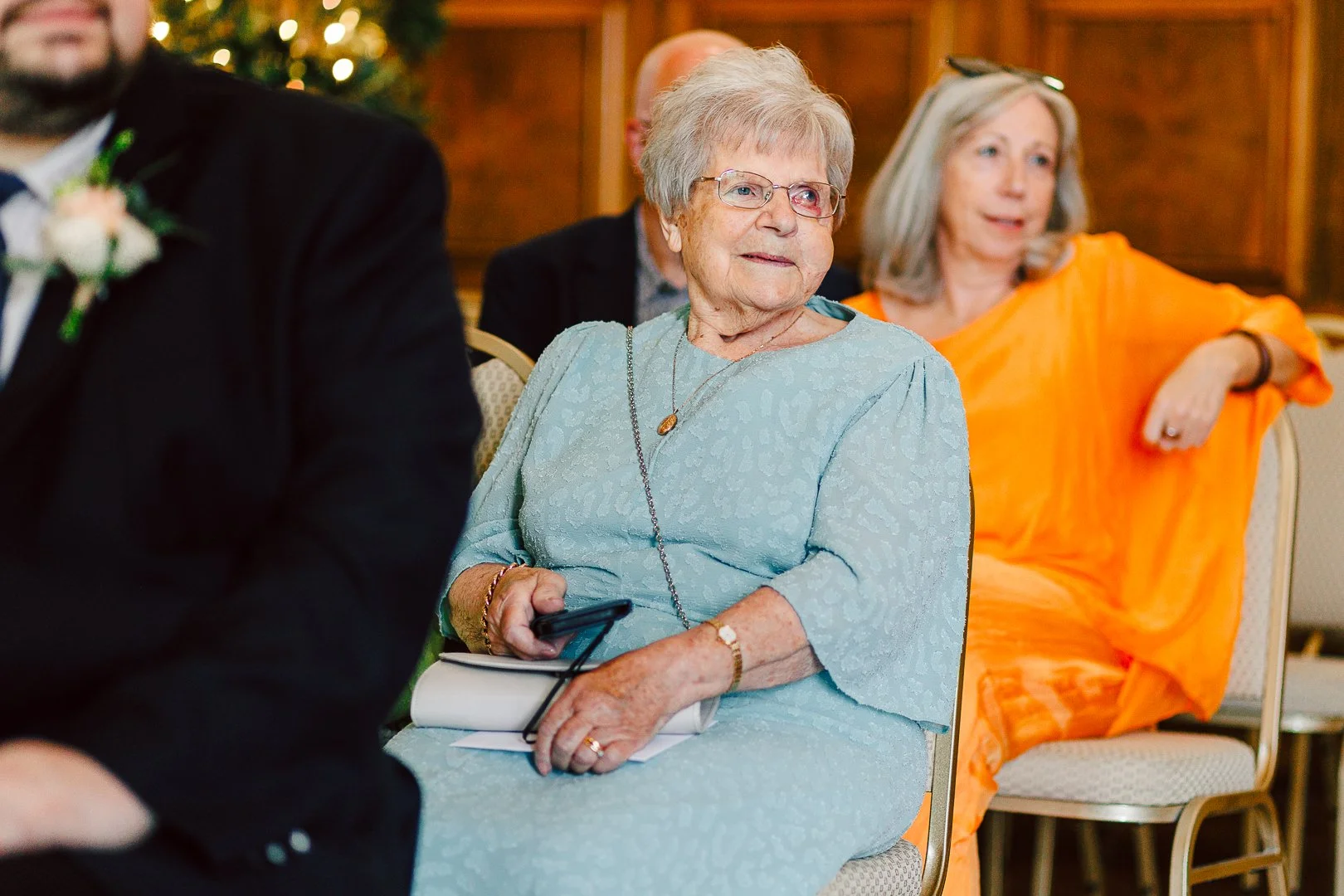 guests watching the wedding ceremony at Sale Town Hall