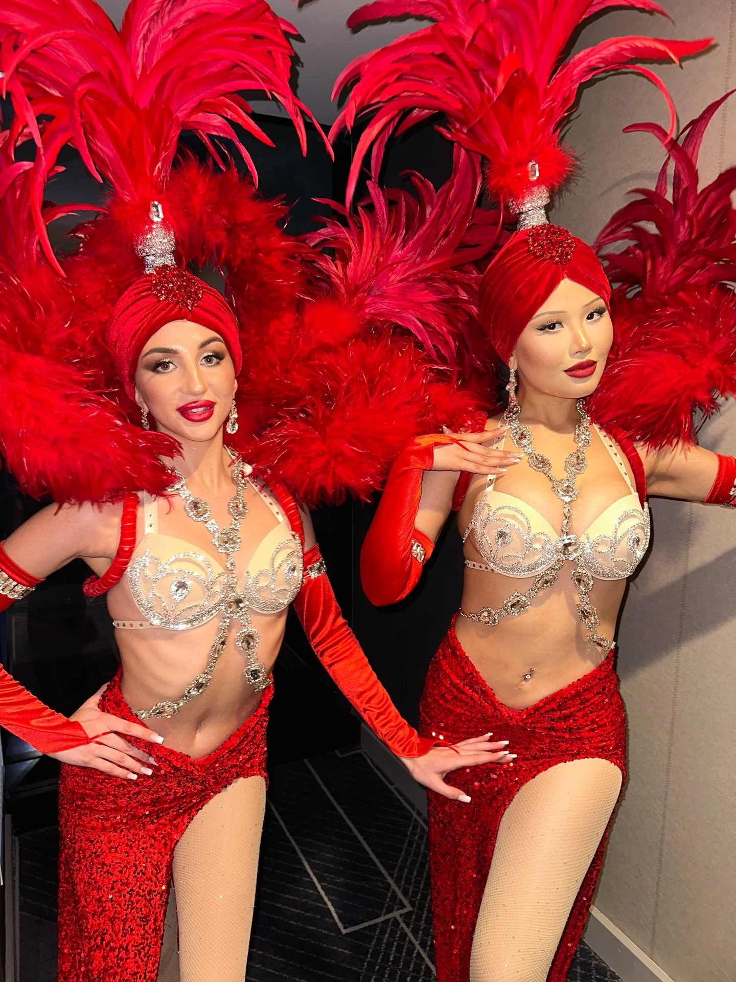 Ringing in the New Year in crystal, velvet, and scarlet feathers. - Old-world showgirl elegance meets modern celebration&mdash;because luxury is always in season.

Grateful to bring the glamour to @revivalatthesawyer in Sacramento, featuring our incr