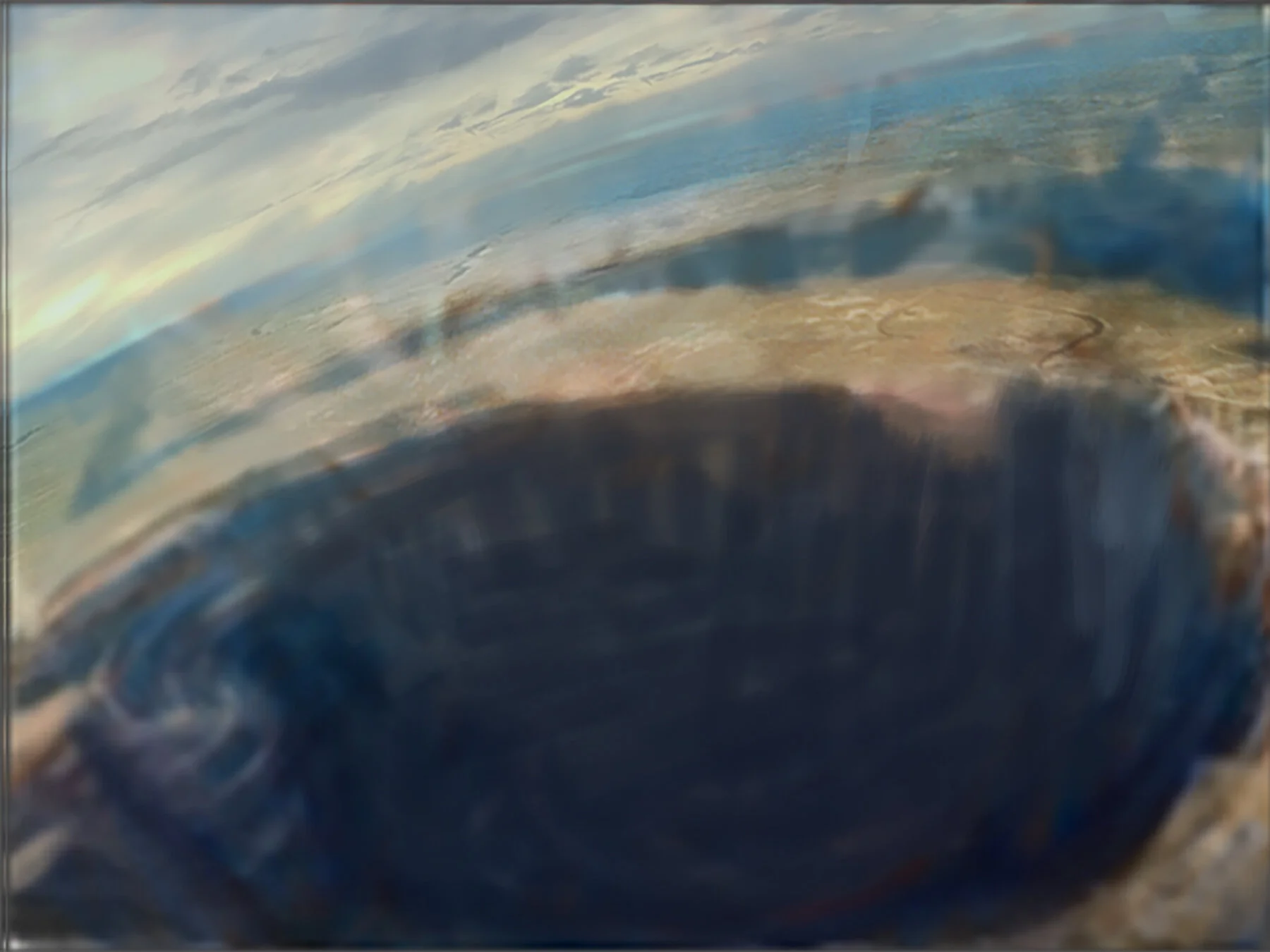 Initial Mock-up After removing all figures, I began filling in the missing areas, roughing in color, and ‘photo bashing’ various sky elements.