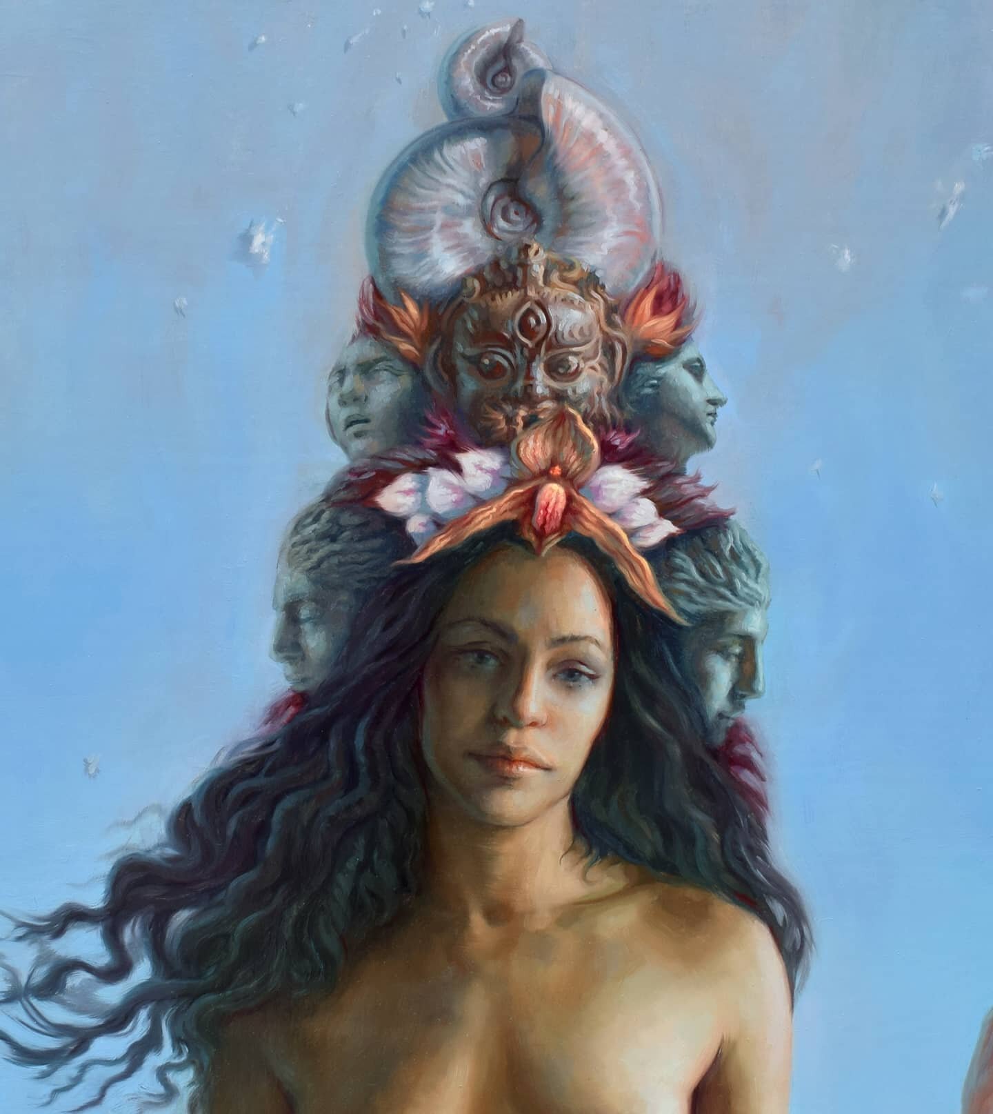 Some detail pics from 'Birth of Venus'. This painting is 84&quot;x118&quot; (about 7x10 ft). Large paintings are usually best viewed from a bit of distance, but this one is best experienced closer up because of all the 'mini worlds' within the painti
