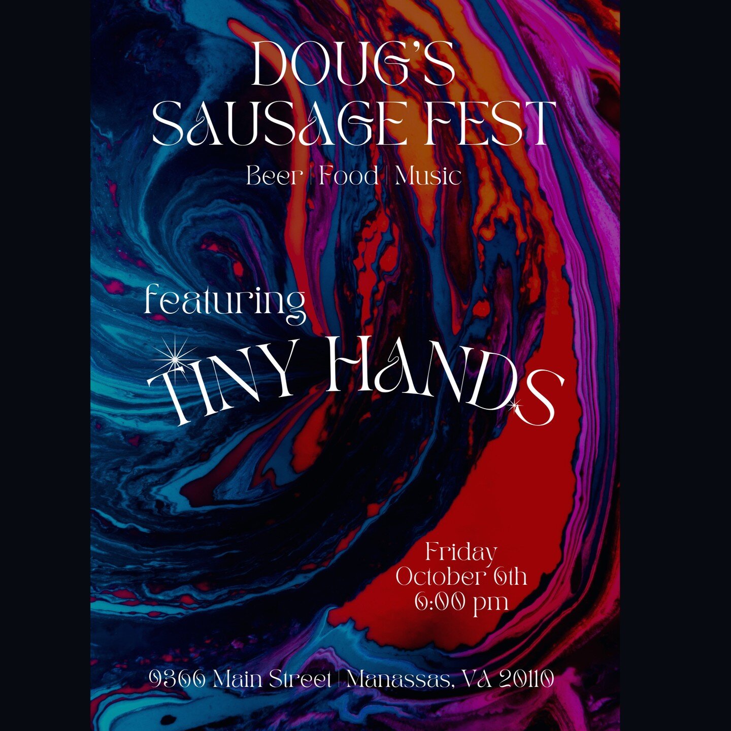 Join us for Doug's Sausage Fest in Historic Downtown Manassas.

We'll be outside grilling up a selection of savory sausages for all to enjoy. 

There will also be activities and entertainment to get you in the spirit of the weekend. See you at Doug's