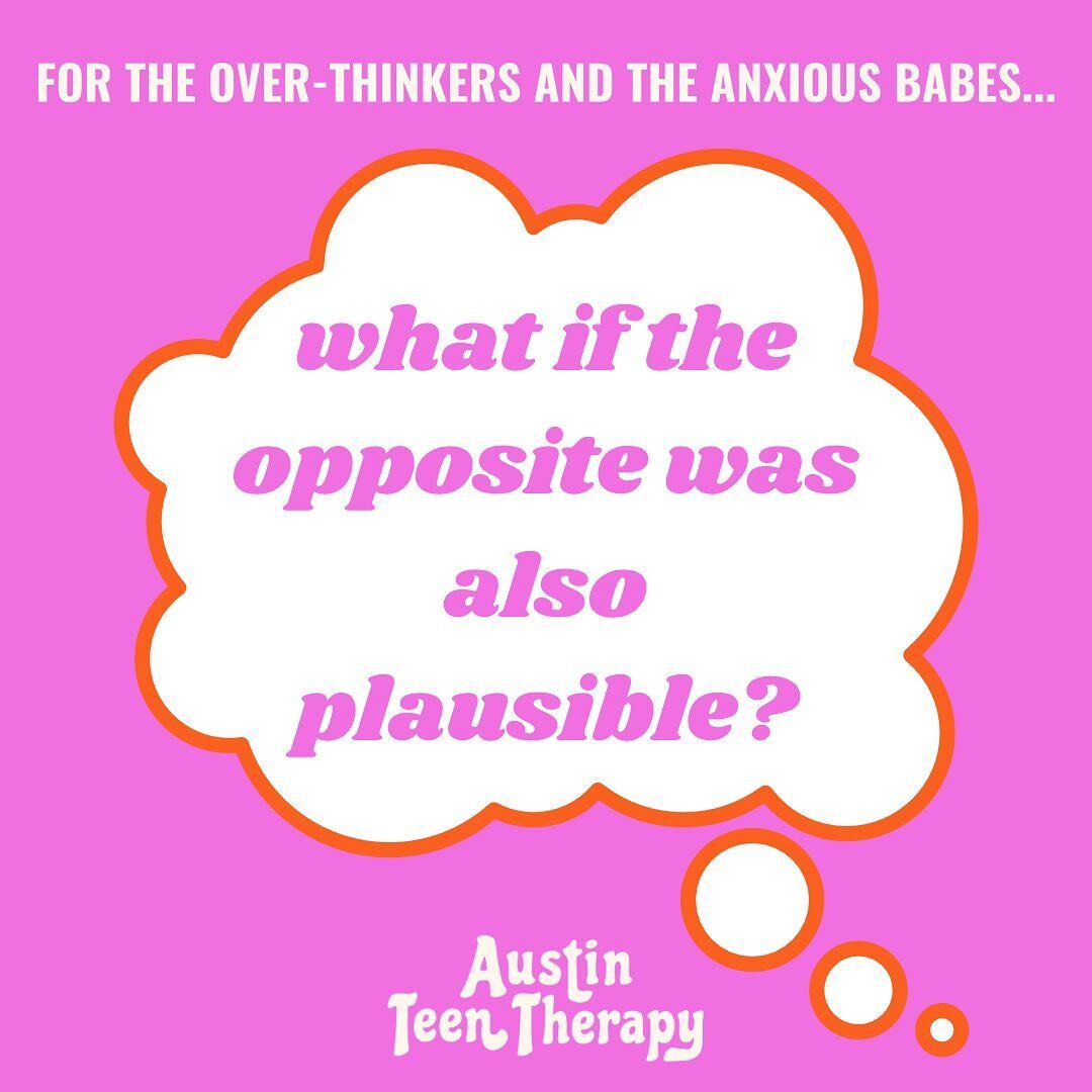 🖤 Pink background with thought bubble and words: for the over-thinkers and the anxious babes&hellip; what if the opposite was also plausible? 🖤