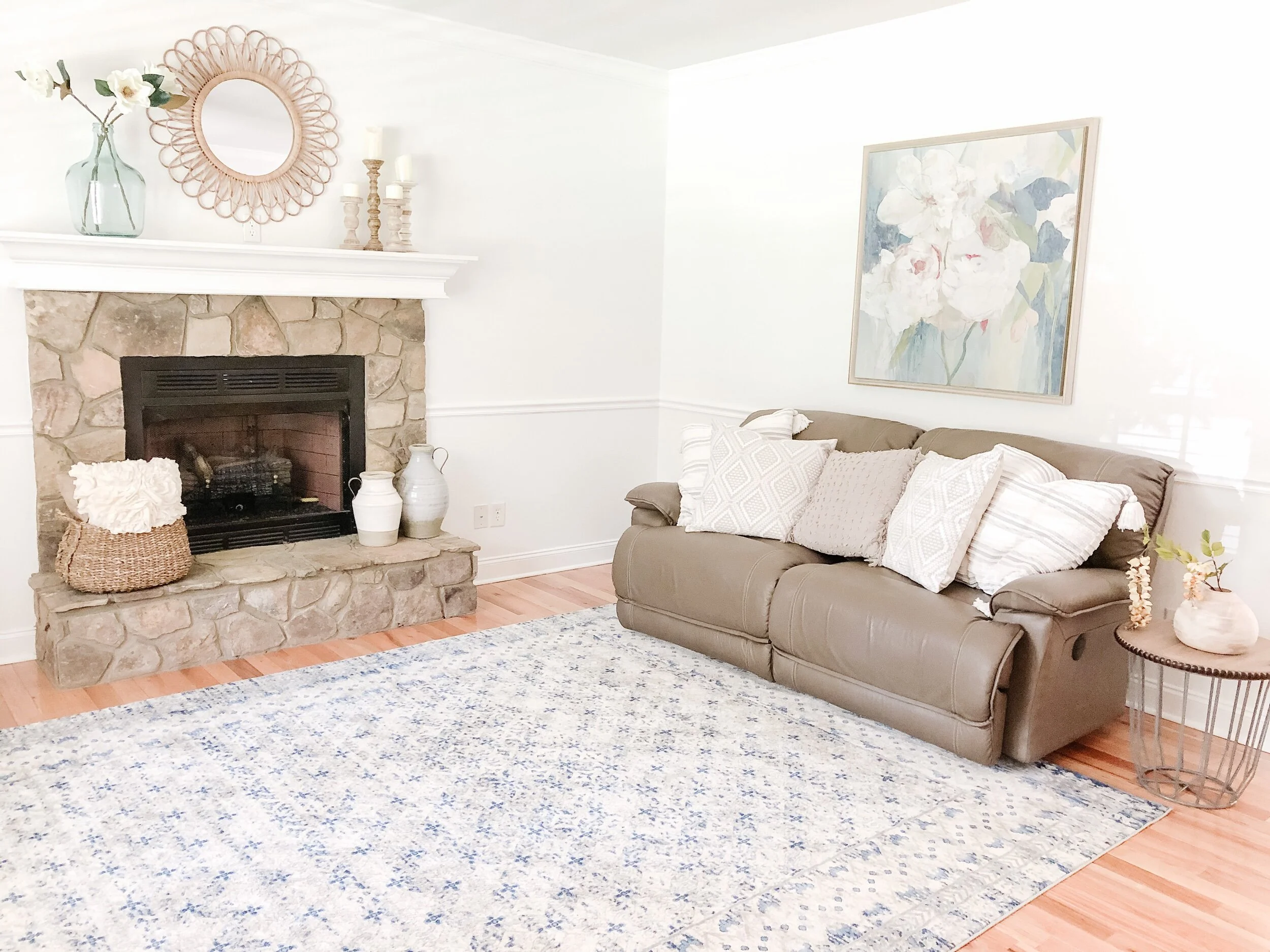 Boho Coastal Living Room & Entry Makeover