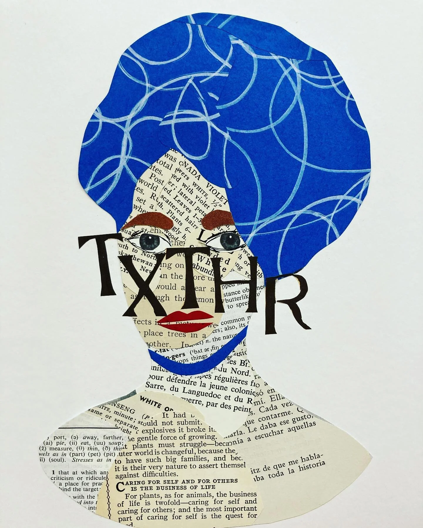 This is day two of @februllage Collagr challenge and it&rsquo;s great. Today&rsquo;s prompt was Text and I was thinking of how to create textures with text. I became a bit frustrated with the nose so I used TEXTHR to cover that up. I was also thinkin