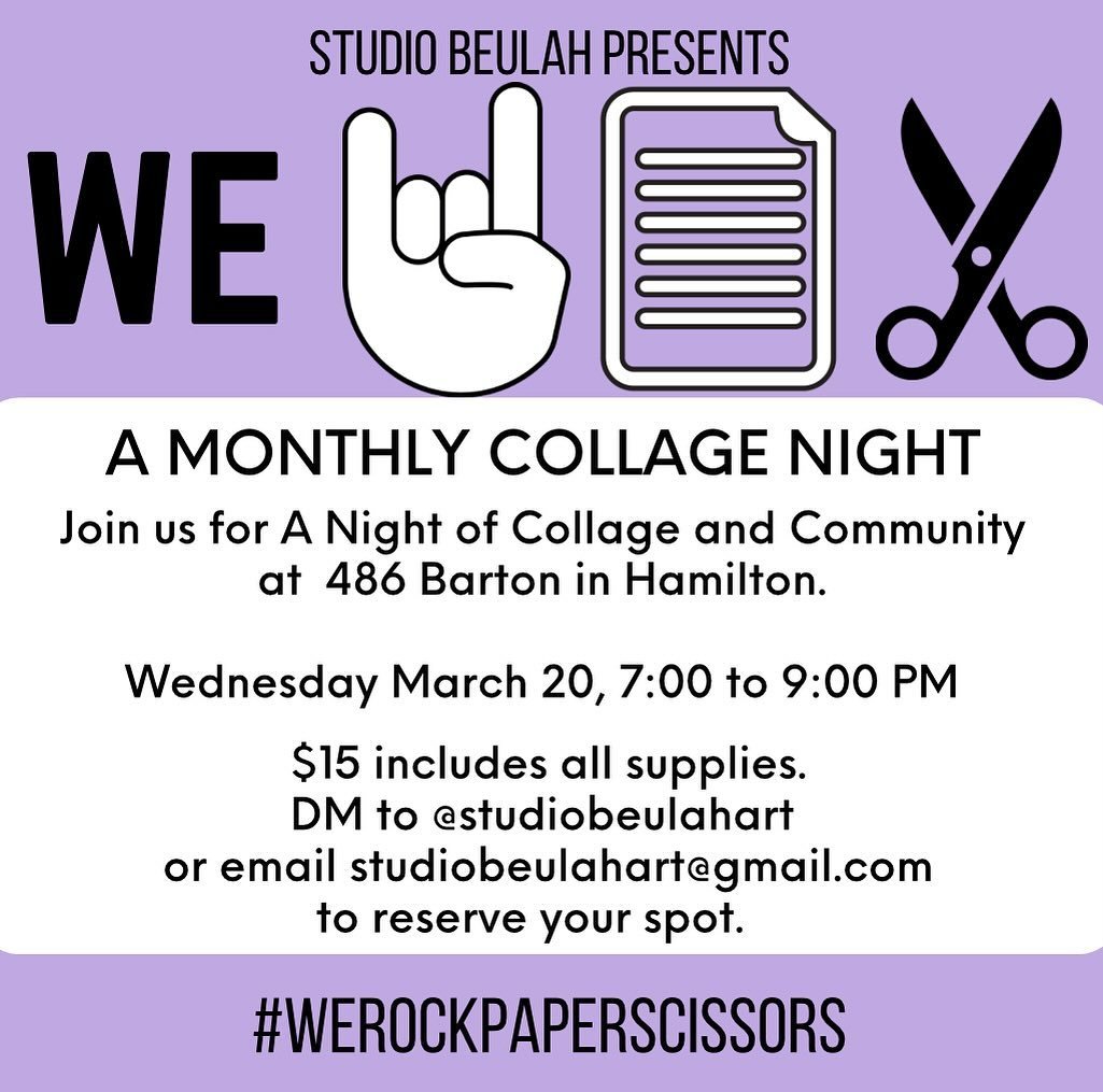 We are pretty excited to announce We Rock Paper Scissors: our first Collage Night at the amazing @486barton next Wednesday March 20 from 7 to 9 PM.
.
.
Come on out and be creative, meet new folks and collage to your hearts content.
.
.
For $15 we wil