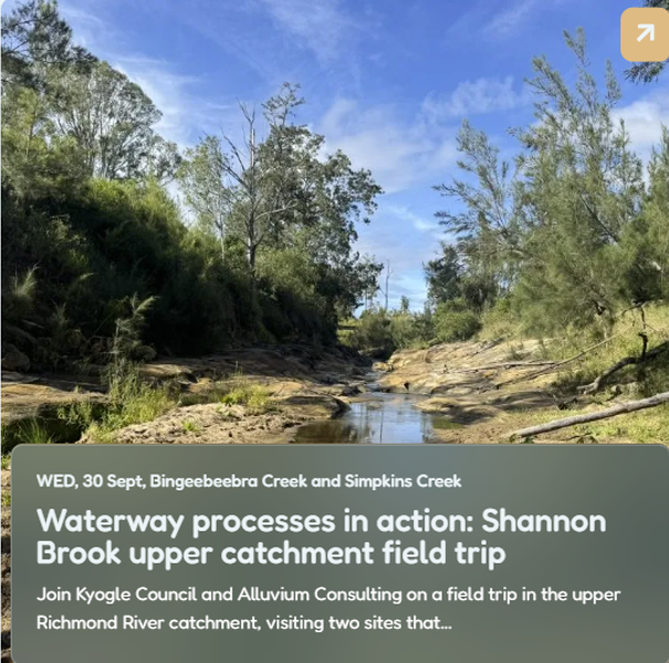 Waterway Processes in Action: Shannon Brook upper catchment field trip