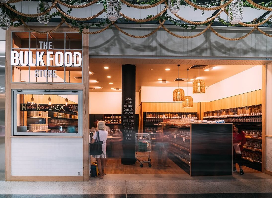 Experience the essence of health and sustainability at The Bulk Food Store 🌱✨⁠
⁠
Beautiful timber finishes throughout, this store is a classic neutral pallet that just works! ⁠
⁠
Featuring custom timber lining and V-groove wall paneling crafted from