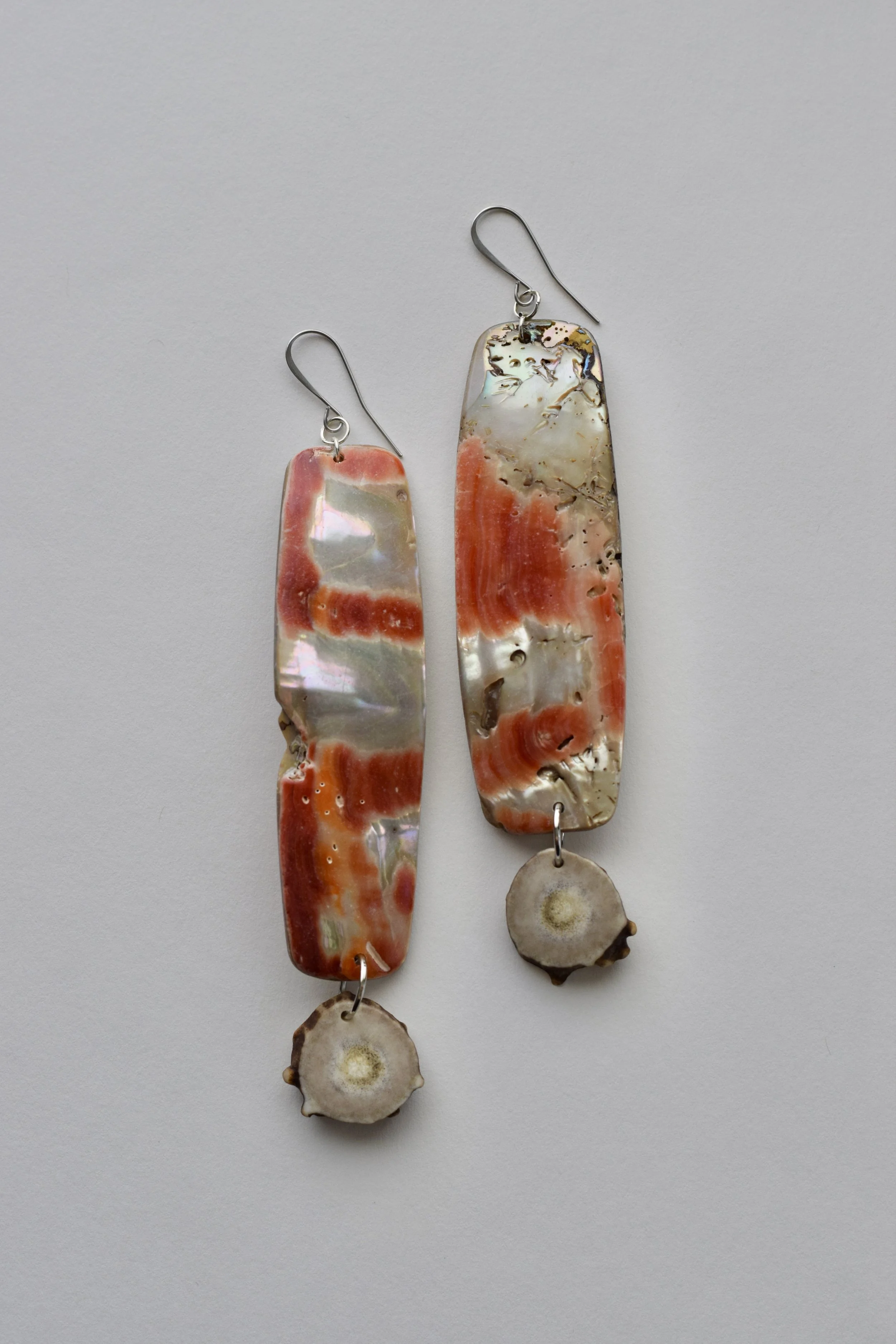 red abalone + deer antler set