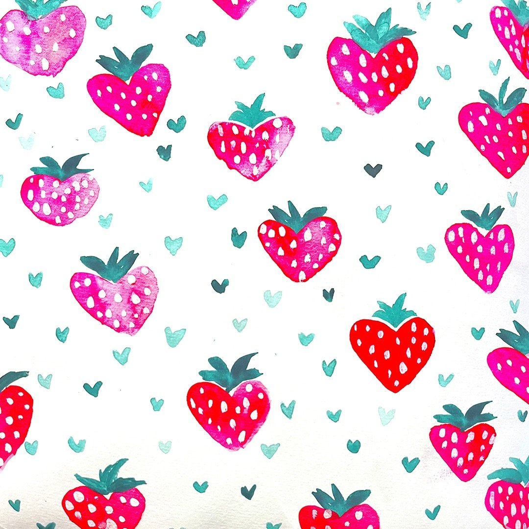 Joining in on prompt 1 for the #CuteAndCupid art challenge! Fruity and flirty 🍓🩷 @jag.ink @chickofalltrade @alyssamariag @seejessletter @artbybwsmith