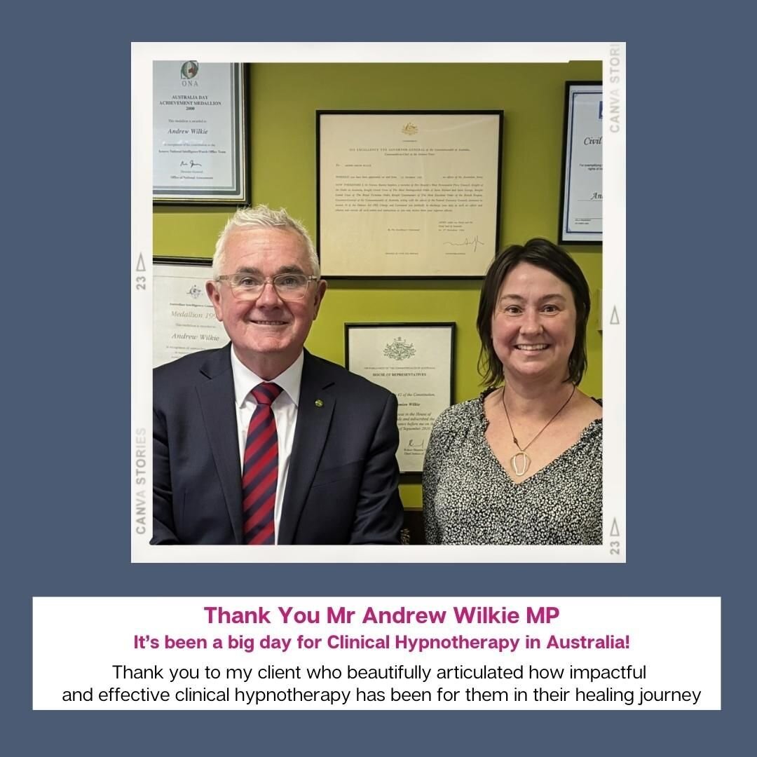 Today I has the pleasure of meeting Mr Andrew Wilkie MP to present our case on the need for better access to skilled clinical Hypnotherapy for all Australians.

This was made possible thanks to a Client who is healing from decades of complex physical