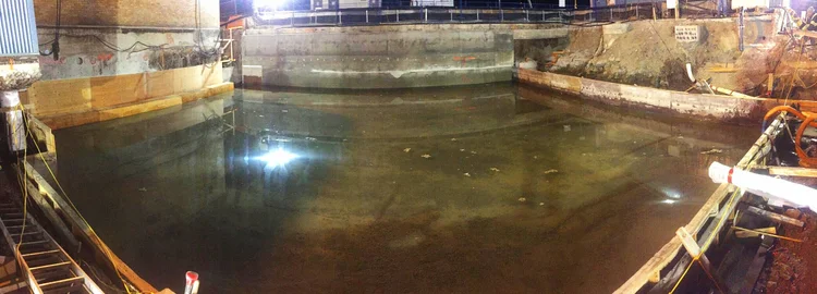 SSSR vault excavation flooded at high tide