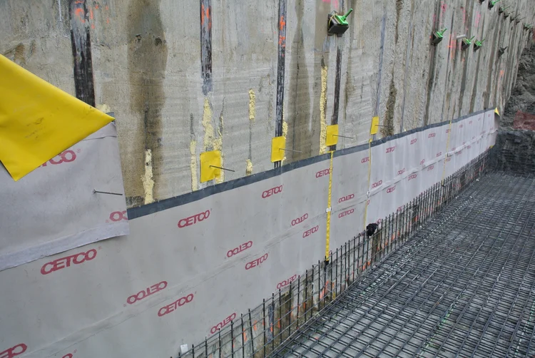 Coreflex on the Manulife Building foundation wall