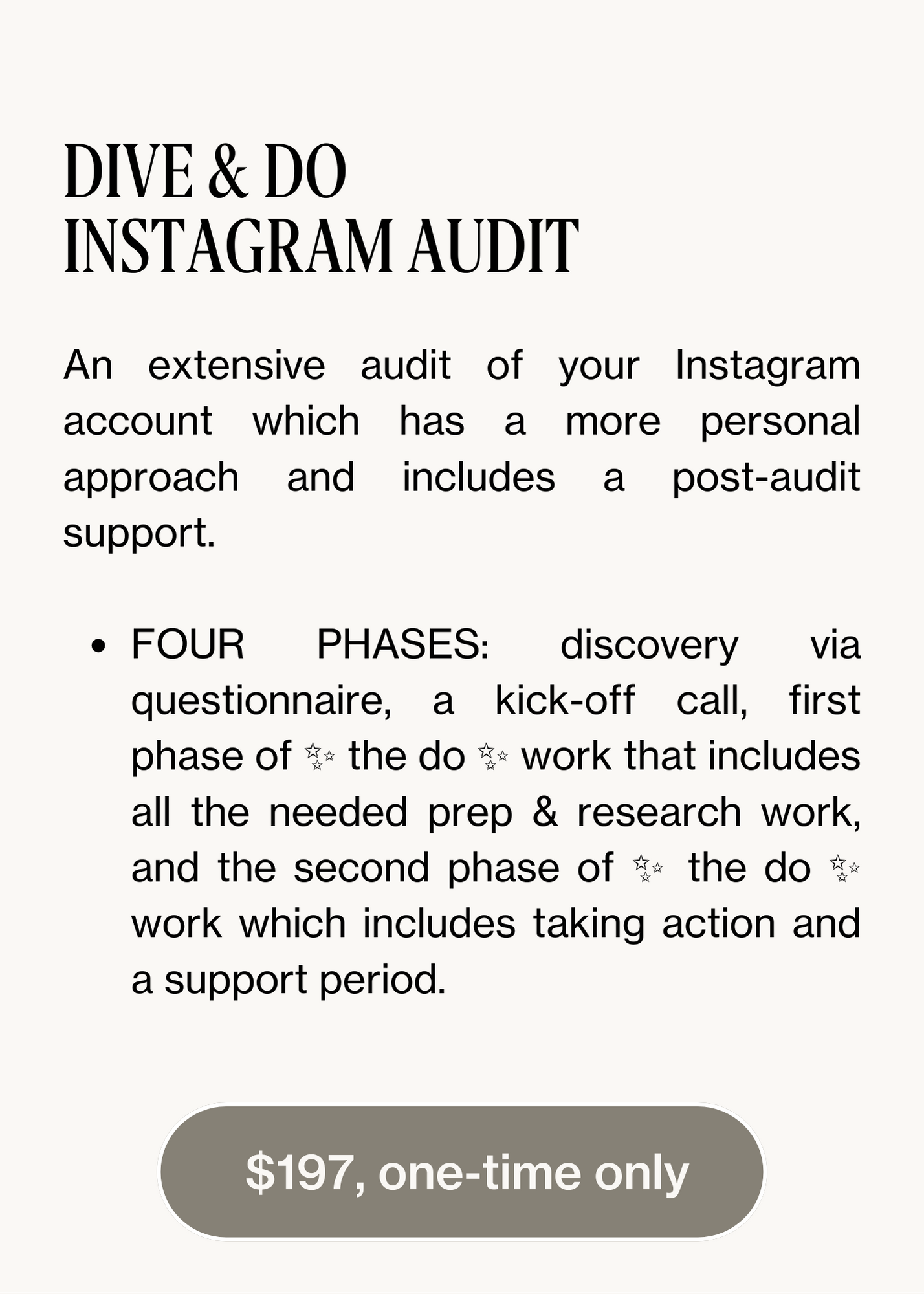 Instagram Audit with post-audit support