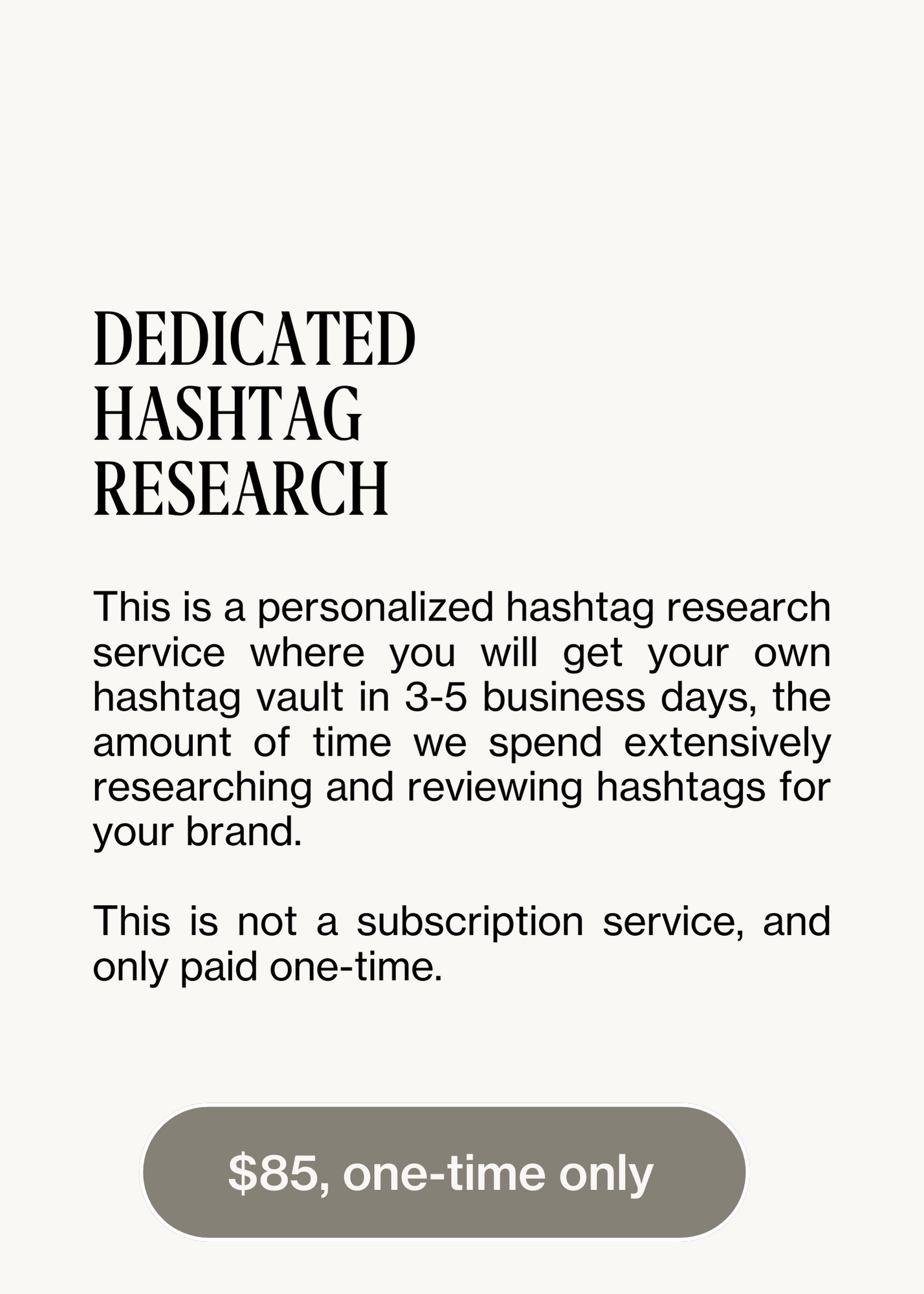 Dedicated Hashtag Research