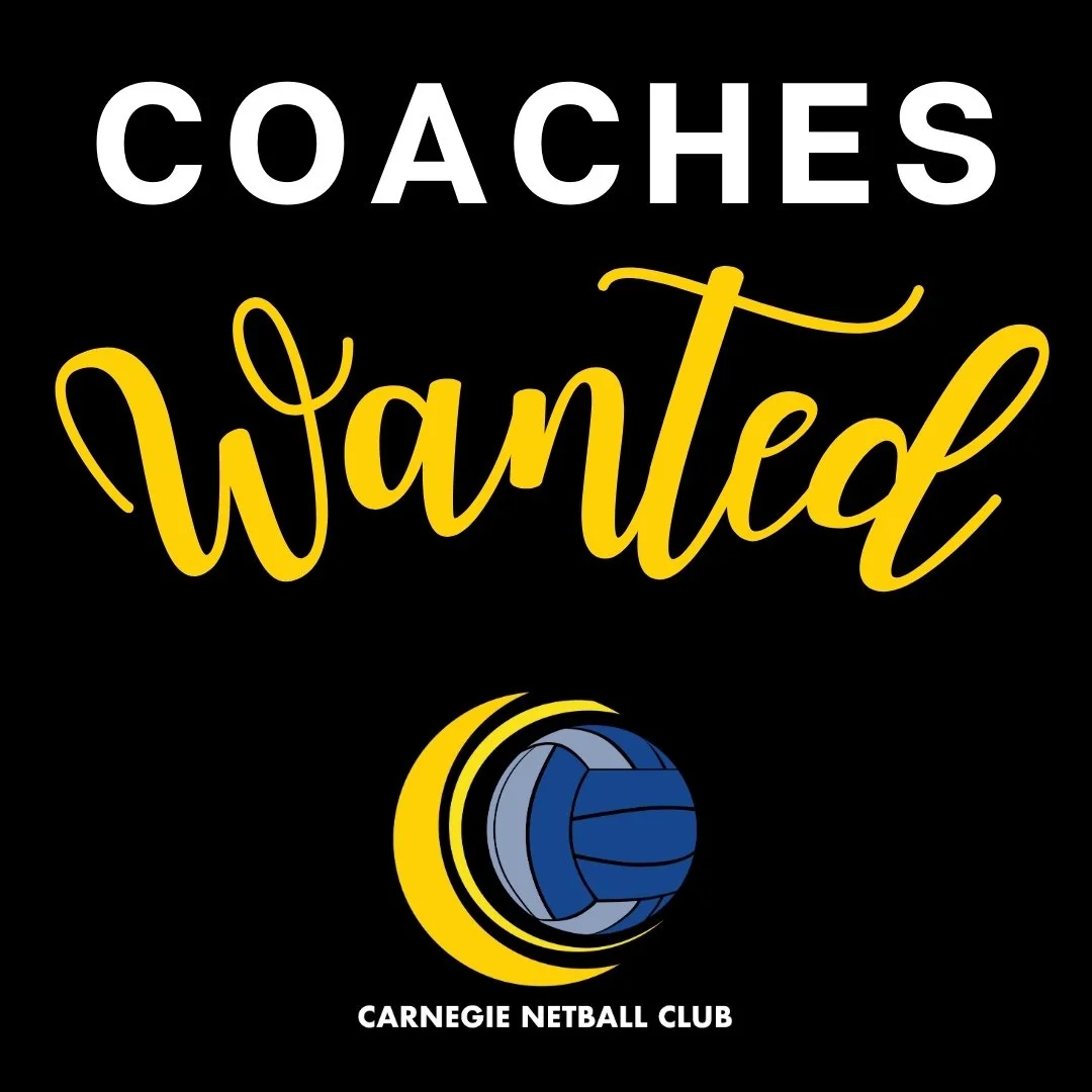 🏐 Coaches Wanted at Carnegie Netball Club!
We&rsquo;re on the hunt for legends to coach our teams in 2026

✨ 2 x U13 Coaches Needed
Saturday morning games
Training nights likely: Tuesday (one team) Wednesday (one team)
Junior coaches welcome

🔥 1 x