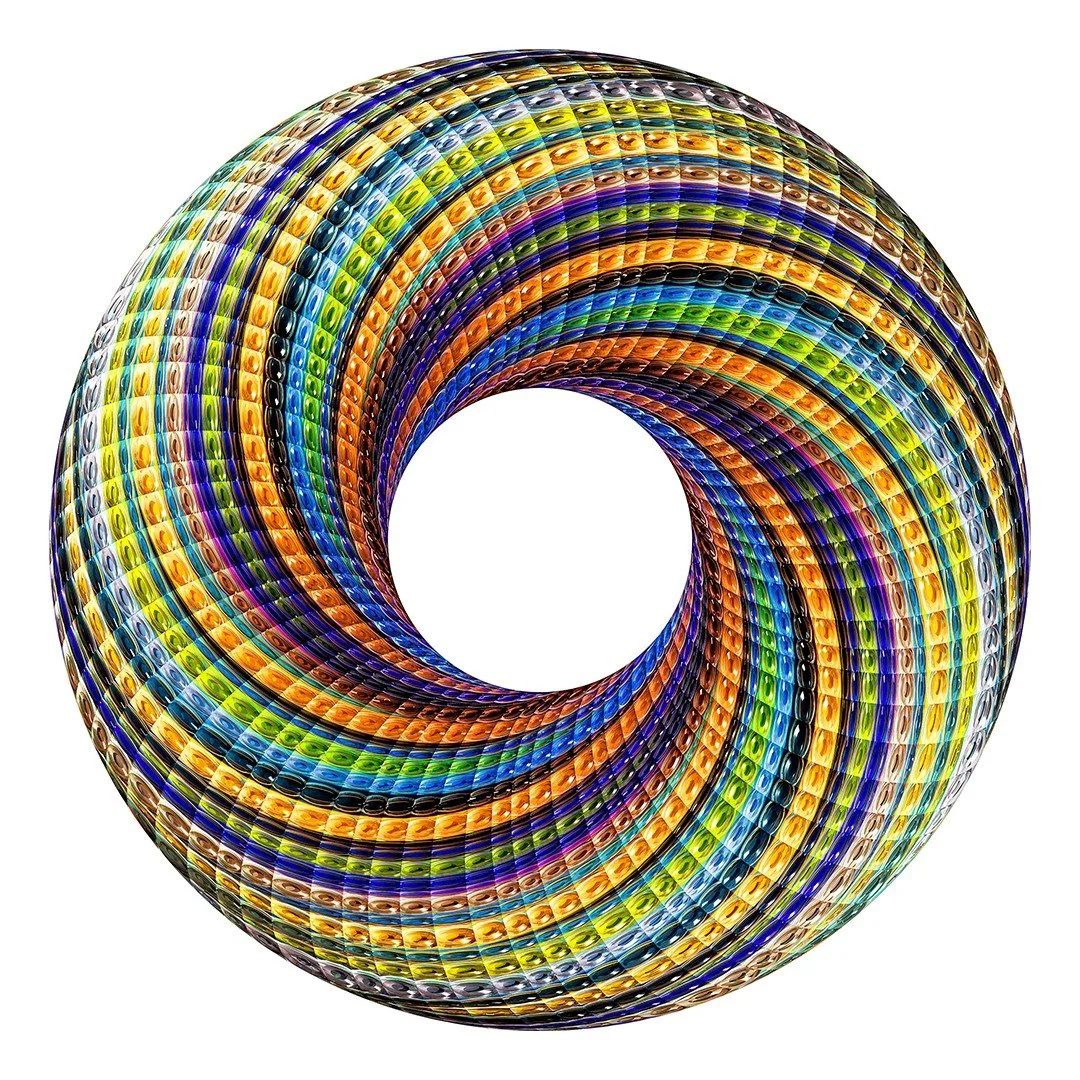 This is a second look at my latest work - Capsule / TWO / lime twist, a 100cm diameter laser cut toroid, delivered for installation in the Kenny Gallery today; ahead of the annual RWA Candidates Exhibition which previews on Friday evening. It would b