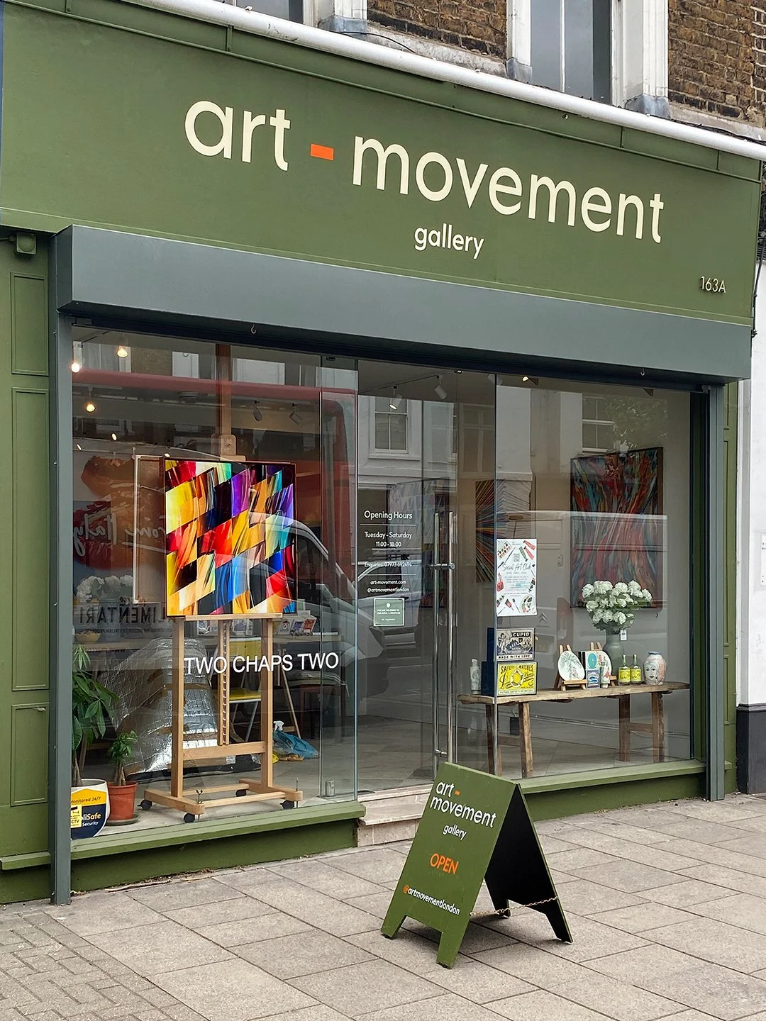 Finishing off the day with a final image from my recent Art Movement show; a street view of the gallery with a new work, Phase / TWO, in the window.

Big thanks to Milly Green for her relentless energy and enthusiasm for the work, it&rsquo;s been a p