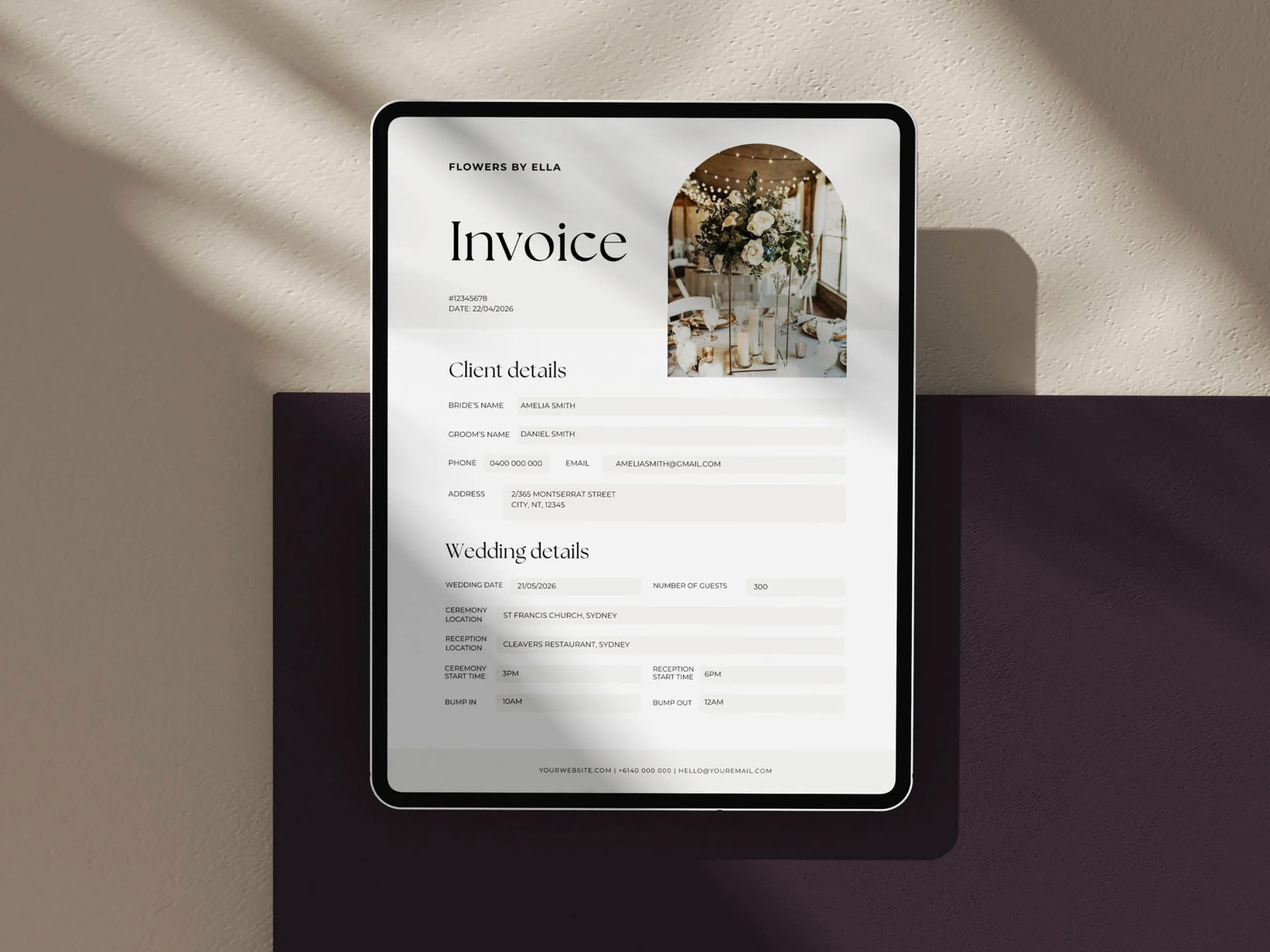 Florist Invoice Template
