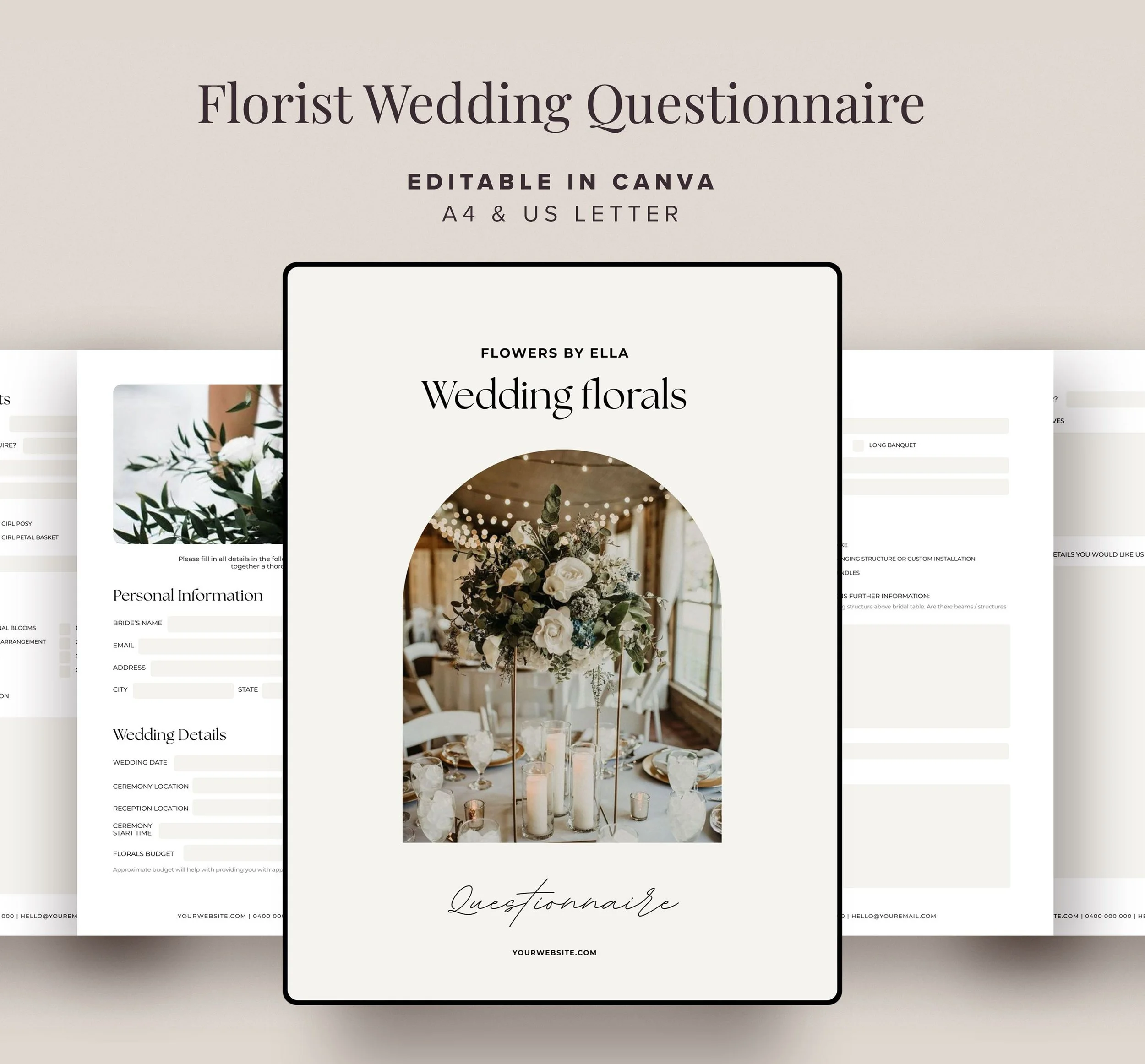 Wedding Florist Inquiry Form Template