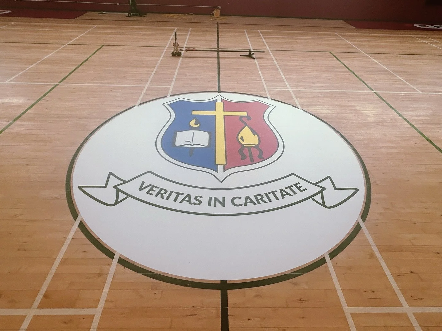 A busy morning onsite at Saint Munchin&rsquo;s College 🏀
With preparations for the September 2025 school year in full swing, our team have been hard at work fitting the freshly updated college crest and installing new home and away benches. Next up 