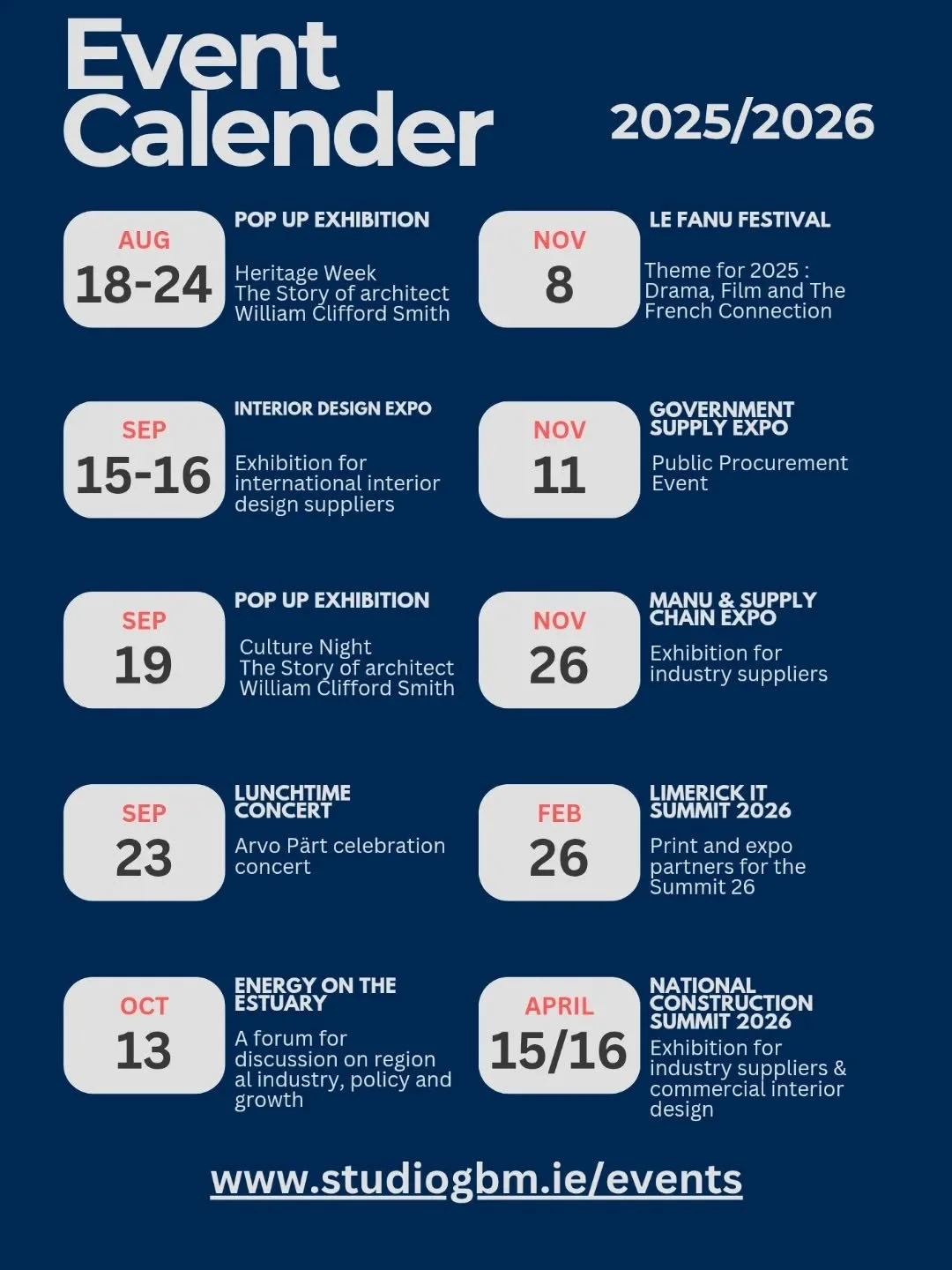 ✨ Event Calender ✨

Check out the Studio GBM events page 

https://lnkd.in/edRDkxBM